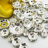 TOAOB 400pcs Clear Rhinestone Spacer Beads Assorted 4mm 6mm 8mm 10mm for DIY making kits