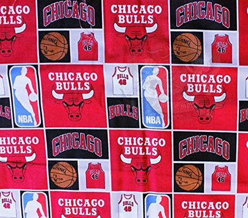 100% Cotton Fabric Quilt Prints - 02 Chicago Bulls Boxed Up s/54 Wide