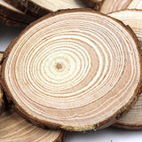 Fuhaieec 50pcs 2.8-3.2" (Thickness:1cm) Unfinished Natural Wood Circles with Tree Bark Log Discs
