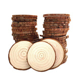 Mayeec Wood Slices 50pcs 2.4-2.8 Inches with Tree Bark Log Discs for DIY Craft Christmas Rustic Wedding Ornaments