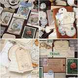120 Piece Vintage Scrapbook Stickers, Antique Stickers Parchment Old Retro Scrapbooking Paper for Art Journaling, DIY Crafts