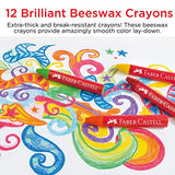 Faber-Castell Beeswax Crayons in Durable Storage Case, 12 Vibrant Colors