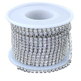 Super Sparkling 3.0MM 10Yard Clear Glass Crystal Rhinestone Chain Close Trim Cup Chain Bulk for