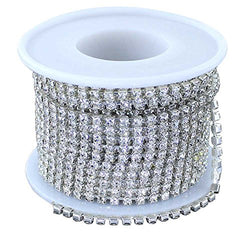 Super Sparkling 3.0MM 10Yard Clear Glass Crystal Rhinestone Chain Close Trim Cup Chain Bulk for