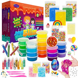 DIY Slime Kit for Girls Boys Aged 5-12 Glow in the Dark Slime Making Kit for Girls’ Parties, 18 colors Unicorn Slime Kit for Girls with Beads, Sequins, Hearts and More, Gift Slime Kits for Girls Boys