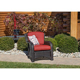 Hanover STRATHMERE6PCRED Strathmere Lounge Crimson Red 6-Piece Steel-Frame Wicker Outdoor Patio Seating Set