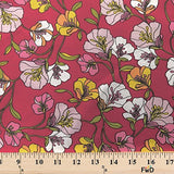 Madeline Fuchsia Print Fabric Cotton Polyester Broadcloth By The Yard 60" inches wide