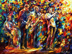 Jazz Wall Art Musicians Paintings On Canvas B Leonid Afremov - Jazz Band