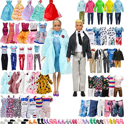 SOTOGO 69 Pieces Doll Clothes and Accessories for 11.5 Inch Girl Doll Different Occasions Include 30 Sets Girl Boy Fashion Dresses/Clothes/Pants/Bikini Swimsuits and 20 Pieces Doll Accessories