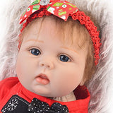 KEIUMI Realistic Reborn Baby Dolls Lifelike Girls 22 Inch Newborn Soft Silicone Babies Handmade Toddler Toy Kids Birthday Gift