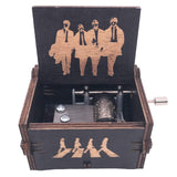 The Beatles Music Box Hand Crank Musical Box Carved Wood Musical Gifts,Play Let it Be (Black)