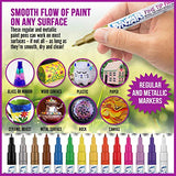 PINTAR Premium Acrylic Paint Pens - (14 Pack) Fine Tip Pens for Rock Painting, Ceramic Glass, Wood, Paper, Fabric & Porcelain, Water Resistant Paint Set, Surface Pen, Craft Supplies, DIY Project