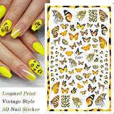 Eseres 10 Sheets Butterfly Nail Art Stickers Self-Adhesive Nail Decals Vanessa Nail Designs Decorations for Nail Gel Polish …