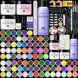 Morovan Acrylic Nail Kit for Nail Extension Acrylic Powder Liquid Monomer Carving Powder Glitter Beginner Kits with Nail Tips Files Nail Art Starter Tools Professional with Everything