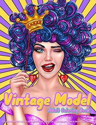 Adult Coloring Book | Vintage Model: Coloring Pages for Adults featuring Stress Relieving Design of Beautiful Woman Portrait | Perfect Coloring Book for Relaxation