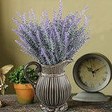 GTIDEA Artificial Flowers Flocked Plastic Lavender Bundle Fake Plants Wedding Bridle Bouquet Indoor