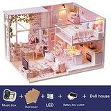 Spilay DIY Miniature Dollhouse Wooden Furniture Kit,Handmade Mini Modern Apartment Model with Dust Cover & Music Box ,1:24 Scale Creative Doll House Toys for Children Gift (Tranquil Time) l022
