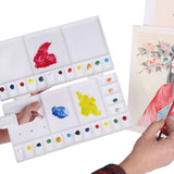 Transon Large Paint Palette Box 33 Wells for Watercolor,Gouache, Acrylic and Oil Paint with 1 Paint Brush
