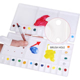 Transon Large Paint Palette Box 33 Wells for Watercolor,Gouache, Acrylic and Oil Paint with 1 Paint Brush