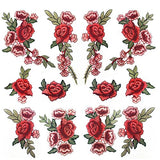 Banfeng 12pcs Rose Embroidered Lace Flower Applique Patches for Arts Crafts DIY Decor, Jeans,