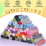 Macarrie 70 Pcs 100% Cotton Fat Quarters 20 x 20 Inch Floral Printed Sewing Supplies Fabric Multicolor Fabric Squares Fabric Bundles for DIY Quilting Patchwork Scrapbooking Craft