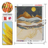 LELEMON Sunset Diamond Painting Kits by Number for Beginners DIY 5D Full Round Drill Mountain Landscape Diamond Art for Adults Embroidery Scenery for Wall Home Decor 16x12 INCHES