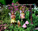 Pretmanns Fairy Garden Accessories Kit – Miniature Garden Fairies – Fairy Garden Figurines & Swing Set – Fairy Garden Supplies