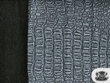 Vinyl Crocodile GATOR METALLIC GRAY Faux / Fake Leather Fabric By the Yard