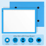 LED Light Pad A4 Ultra-Thin Portable Light Box Tracer for Diamond Painting Artcraft Drawing Sketching, USB Light Board Dimmable Brightness Bright Pad, Gift for Artist Engineer Doctor Animator-Blue