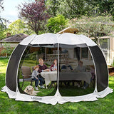 Leedor Gazebos for Patios Screen House Room 12-15 Person Canopy Mosquito Net Camping Tent Dining Pop Up Sun Shade Shelter Mesh Walls Not Waterproof Gray,15'x15'