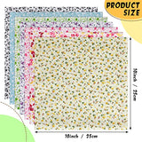 Macarrie 35 Pcs 100% Cotton Fabric Quilting Patchwork Fabric Fat Quarter for Sewing Quilting Squares Fabric Bundles Floral Printed Sewing Supplies for Quilting Patchwork (10 x 10 Inch)