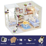 Spilay DIY Miniature Dollhouse Wooden Furniture Kit,Handmade Mini Home Model with Dust Cover & Music Box ,1:24 Scale Creative Doll House Toys for Children Gift(Kitten Diary) H013