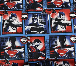 100% Cotton Fabric Quilt Prints DC Comics Batman vs Superman Block Edition Licensed Sold By The