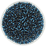 Miyuki Round Seed Bead Size 8/0 22g-tube Silverlined Blue Zircon