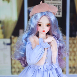 24 inch BJD Doll DIY Toys 34 Ball Joints Dolls with Clothes Outfit Shoes Wig Hair Makeup Best Gift for Girls