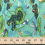 Frog Pond Mint Print Fabric Cotton Polyester Broadcloth By The Yard 60" inches wide