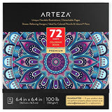 Arteza Adult Coloring Book, 6.4 x 6.4 Inches, Mandala Designs, 72 Sheets and Arteza Adult Coloring Book, 9 x 9 Inches, Animal Designs, Art Supplies for Relaxing, Reflecting, and Decompressing