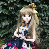 Daisy Dark Blue Dress 1/3 SD Doll BJD Dolls Full Set 60cm 24" Jointed Dolls Toy Action Figure + Makeup + Accessory