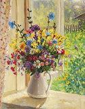 eGoodn Diamond Painting Art Kit DIY Cross Stitch by Number Kit DIY Arts Craft Wall Decor, Full Drill 14.2 inches by 18.1 inches, Flower of Summer, No Frame