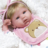 Paradise Galleries Happy Teddy Girl Reborn Baby Doll. 19 inch Great 1st Baby Doll That Comes with 3 Accessories. Age 3+