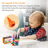Finger Crayons for Toddlers Palm Grip 16 Colors Baby Crayons Washable Non-Toxic Paint Crayons Sticks Stackable Toys