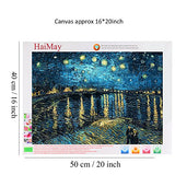 HaiMay 2 Pack DIY 5D Diamond Painting Kits for Adults Paint by Number Kits Full Drill Painting Diamond Pictures Arts Craft for Wall Decoration, Starry Night (16x20 inches)