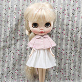 Fortune Days Cute Pink Bowknot Cloak + White Dress for 1/6 12" Blythe Doll or ICY Doll Best Gift