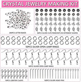 Bealkimm Ring Jewelry Making Kit with 28 Colors Crystal Beads - 2000Pcs Crystal Jewelry Making Kits with Letter Bead, Pliers, Earring, Jewelry Wire and Gemstone Beads