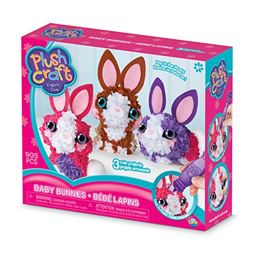 The Orb Factory Baby Bunnies 3D Multi Mini Arts & Crafts, Purple/Pink/Brown/White/Beige, 10" x 3" x