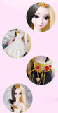 60CM BJD Dolls, 1/3 SD Doll 19 Ball Jointed Doll DIY Toys with Full Set Clothes Shoes Wig Makeup, Best Gift for Girls