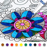 Adult Coloring Book and Markers for Adult Coloring, Markers for Kids 10 Washable Markers Fine Tip Markers and 1 Coloring Books