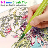 Dual Brush Pen Art Markers,36 Vibrant Colors Drawing Pen Coloring Markers Color Pen for Painting Drawing Coloring Calligraphy Lettering,with Flexible Brush&Fine Tip,Great for Adults Kids and Beginner