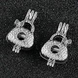 10pcs Bright Silver Pearl Cage Beads Cage Locket Pendant Aromatherapy Pendant Jewelry Making-for