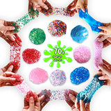 DIY Slime Kit for Girls Boys - Ultimate Glow in the Dark Glitter Slime Making Kit-18 Slime Containers, Foam Balls, Water Beads,Clear Glue,White Clay,Glitters,Mica,Tools
